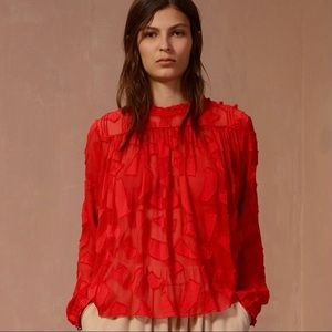 Aritzia Wilfred Le Fou Red Henriette Blouse